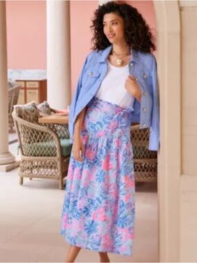 Lilly Pulitzer Corina cotton midi skirt, NWT